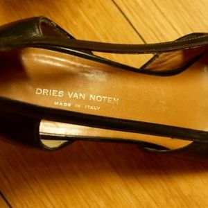 Dries Van Noten black leather heels